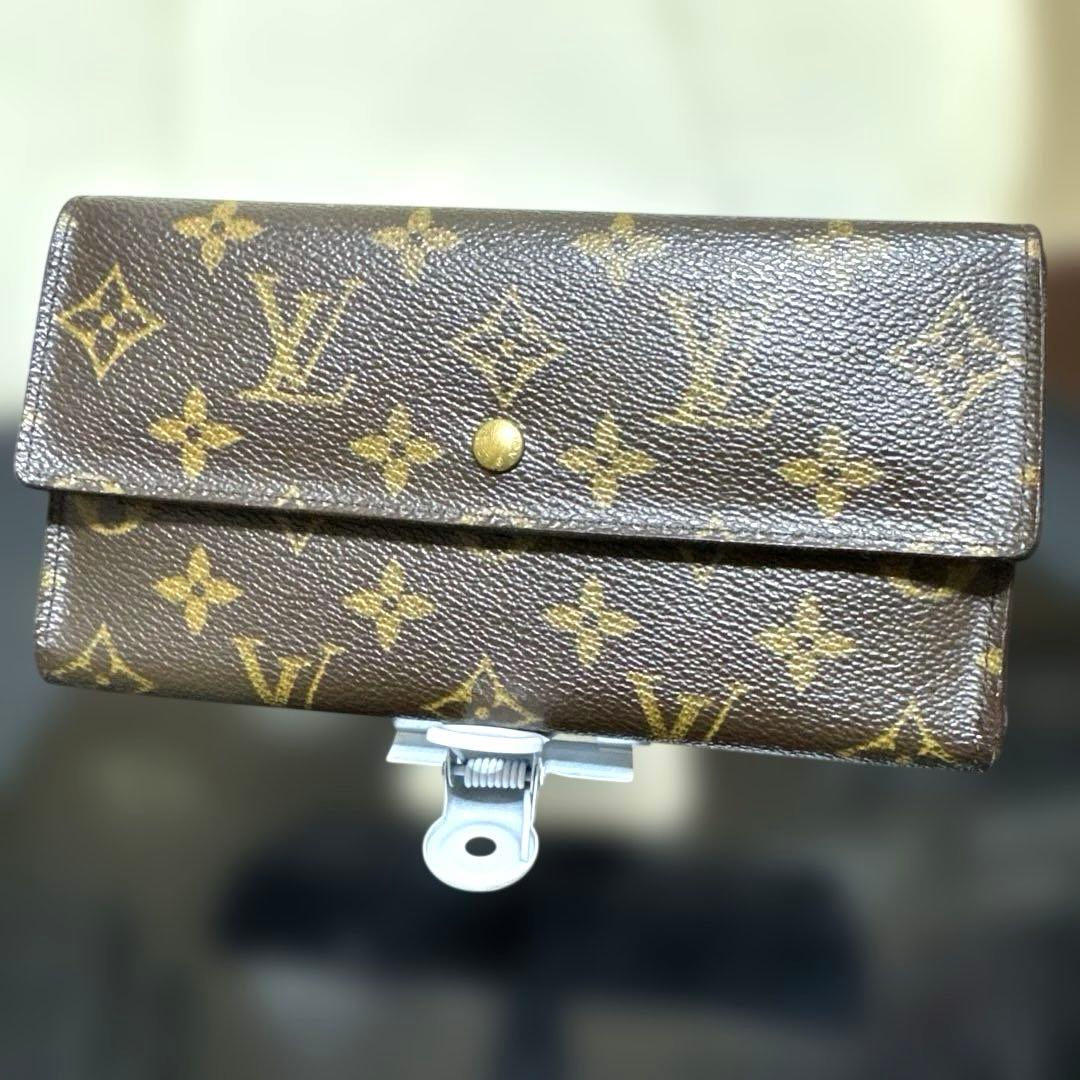 ⑧★使用感少/美品♪モノグラム 三つ折り長財布