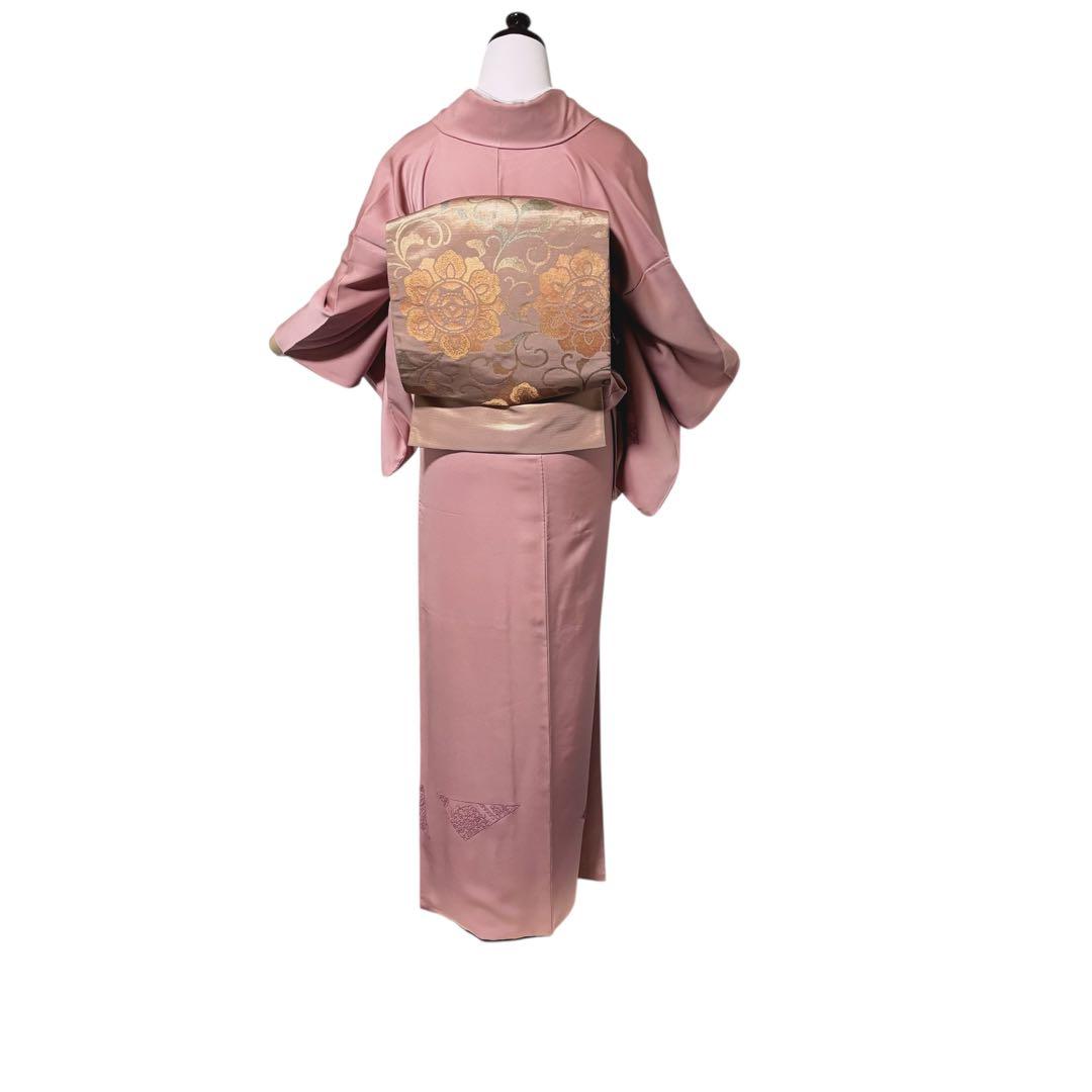 美品　袷　正絹　相良刺繍　訪問着　フルセット　4点　特選西陣更紗柄袋帯付き