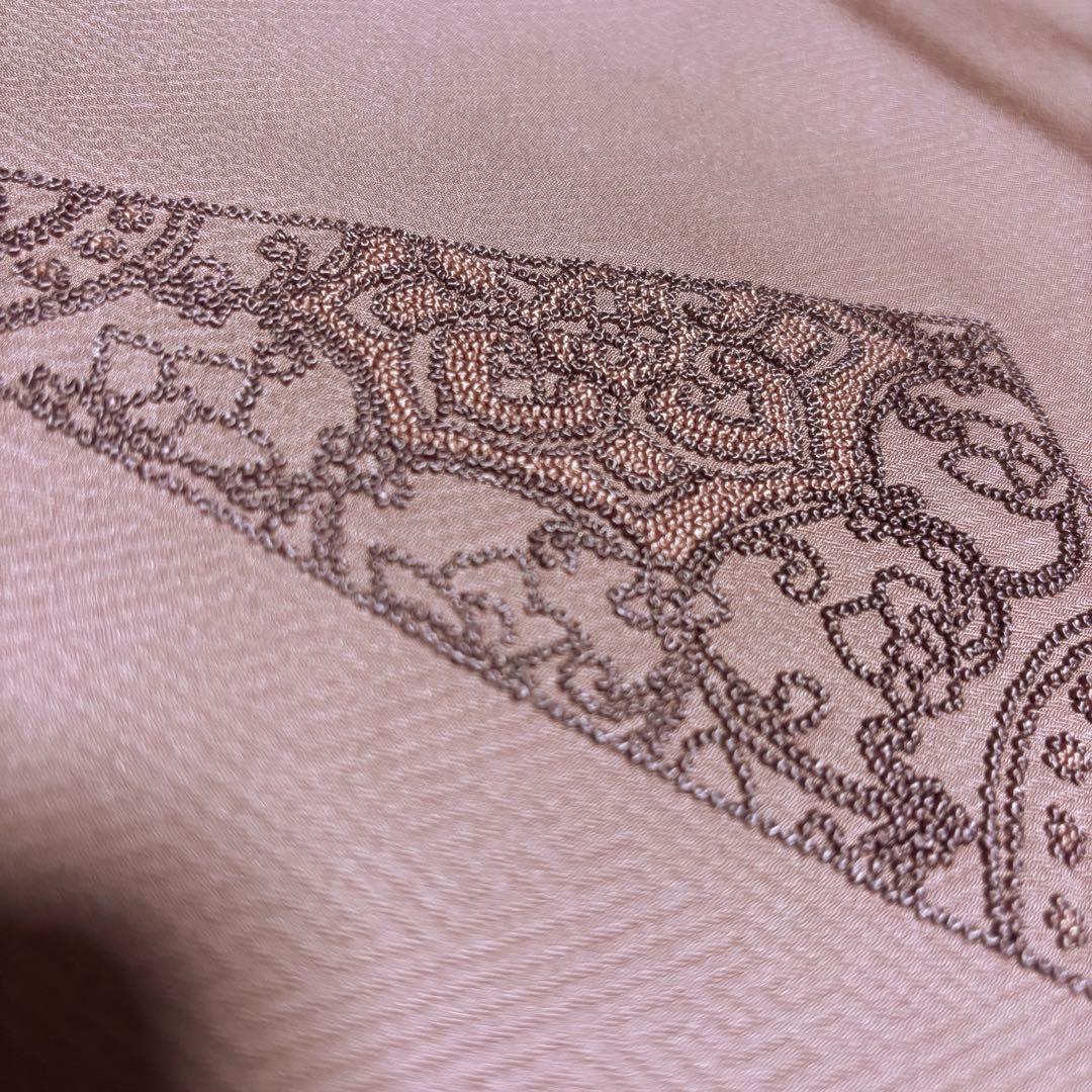 美品　袷　正絹　相良刺繍　訪問着　フルセット　4点　特選西陣更紗柄袋帯付き