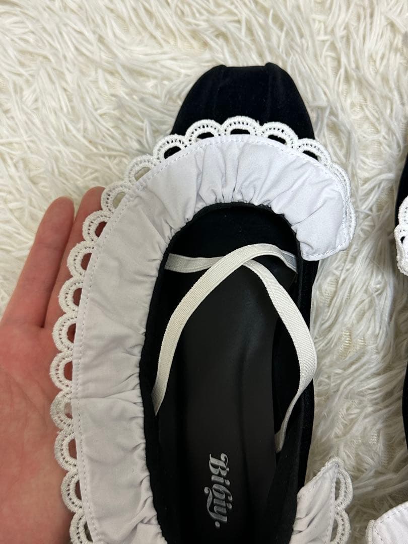 正規品bibiy B. LACE BALLERINAS BLACK