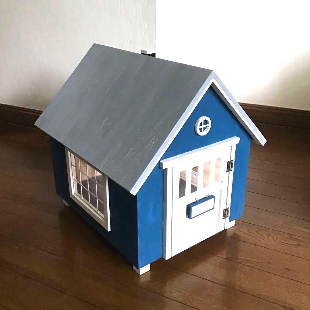 おしゃれな洋風扉付きwoodイヌ・ネコ小動物ペットハウス