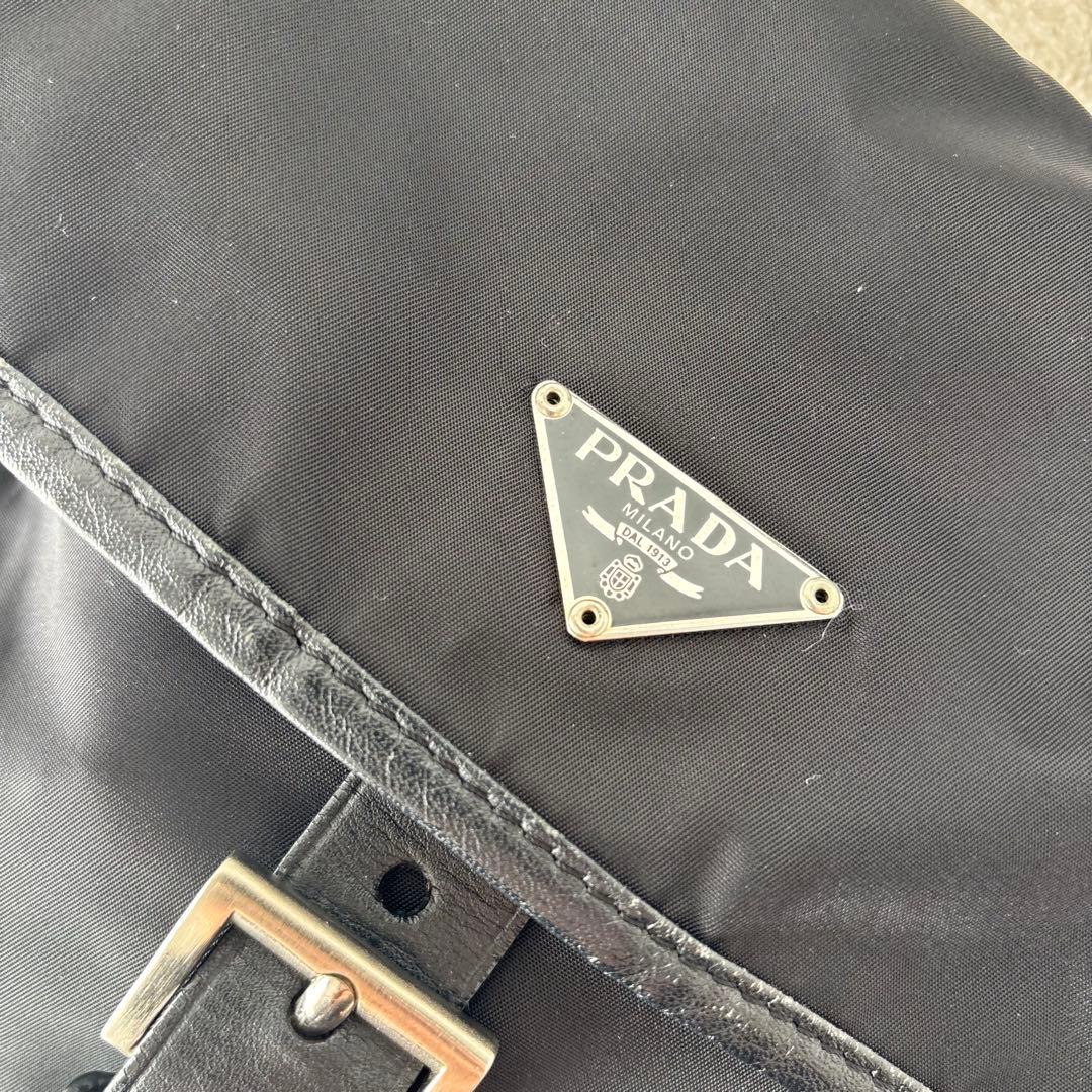 【極美品】PRADA プラダ ショルダーバッグ 三角ロゴ ナイロン フラップ