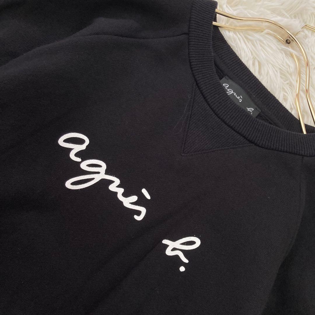 agnes b. スウェット ブラック 2 カジュアル 着回し ロゴ入り