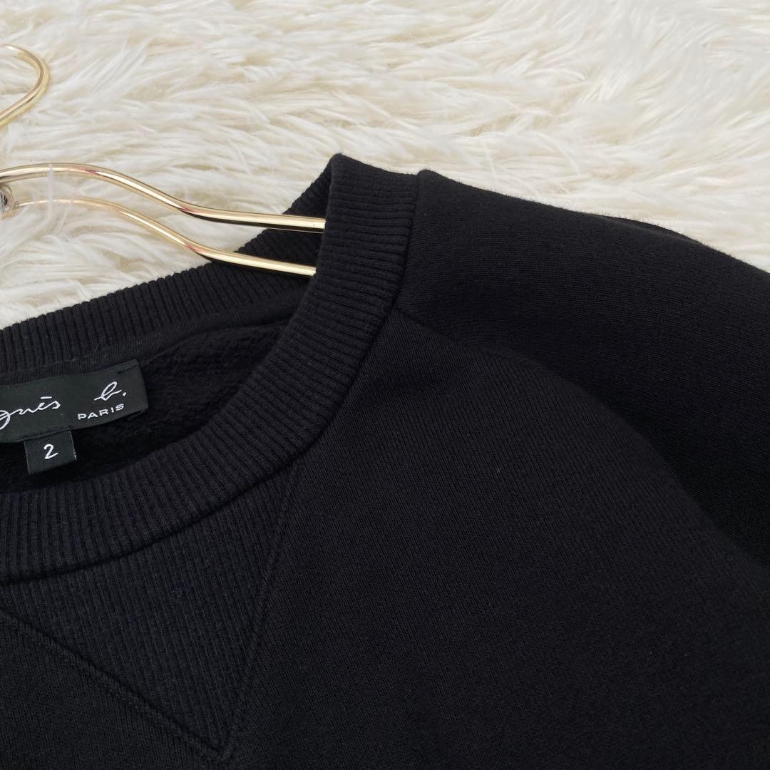 agnes b. スウェット ブラック 2 カジュアル 着回し ロゴ入り
