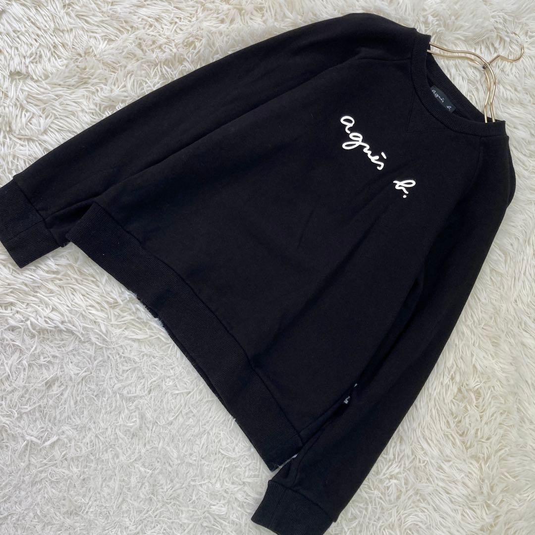 agnes b. スウェット ブラック 2 カジュアル 着回し ロゴ入り