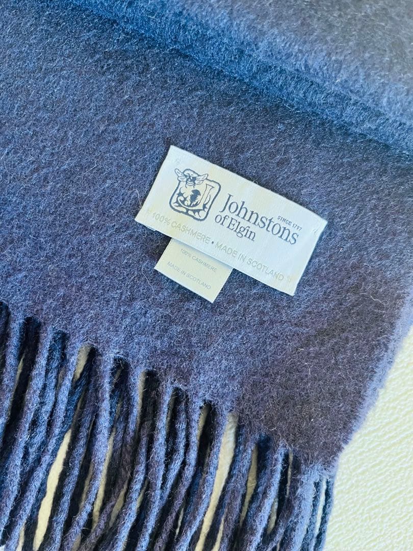 【m】美品 ジョンストンズ カシミヤ100％ 大判マフラー