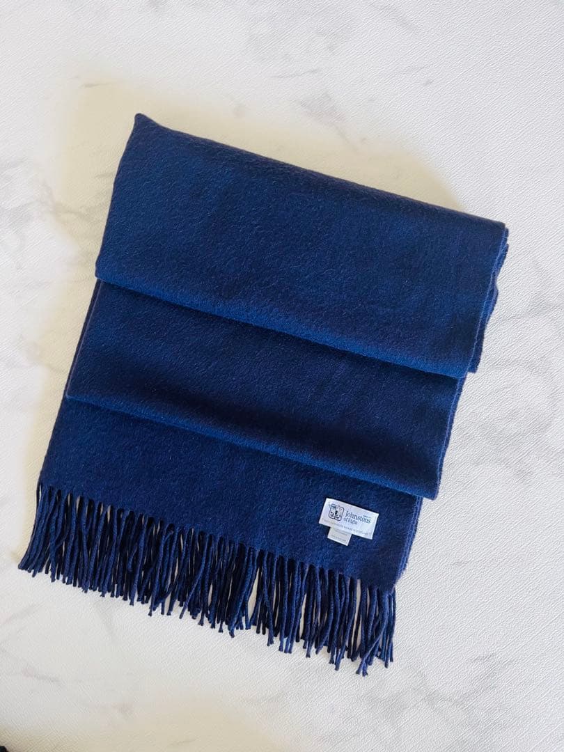 【m】美品 ジョンストンズ カシミヤ100％ 大判マフラー