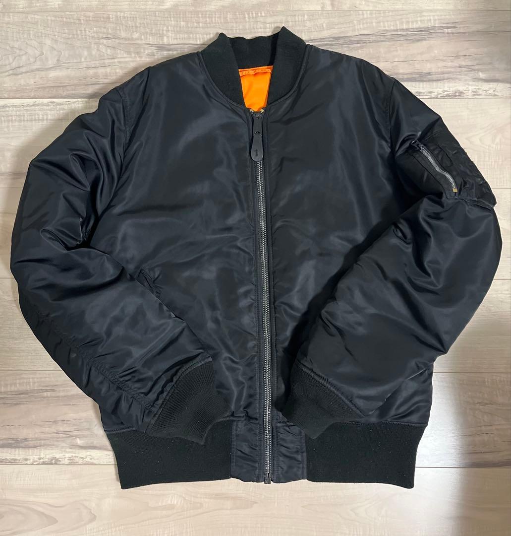 リバーシブル MA-1ジャケット ブラック/オレンジ　xl