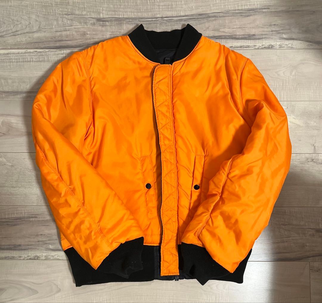 リバーシブル MA-1ジャケット ブラック/オレンジ　xl