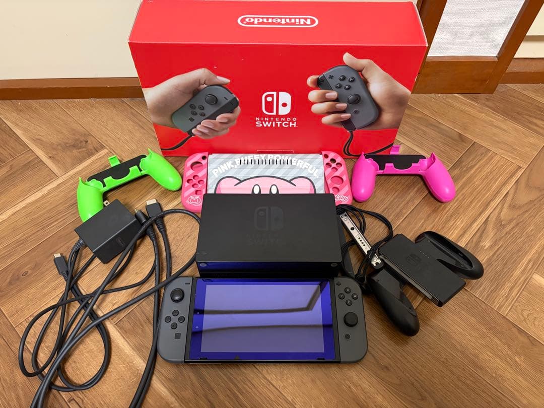 Nintendo Switch 本体 グレー　カラフルコントローラー付き