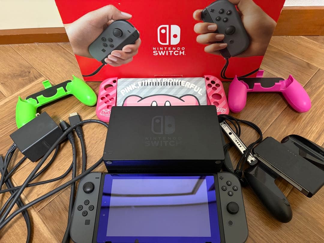 Nintendo Switch 本体 グレー　カラフルコントローラー付き