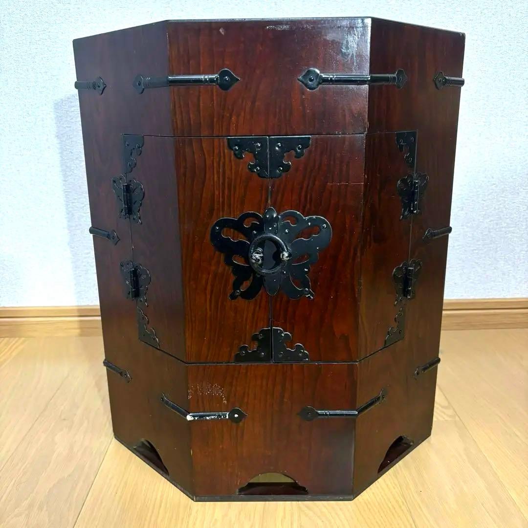 リュウ　ジン様用アンティーク　李朝家具　八角箱　帽子入れ 収納箱　韓国美術