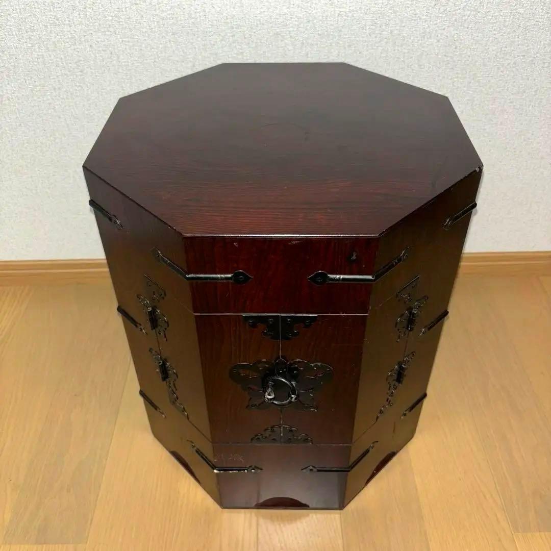 リュウ　ジン様用アンティーク　李朝家具　八角箱　帽子入れ 収納箱　韓国美術