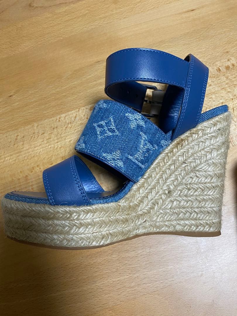 VUITTON デニム ウェッジサンダル