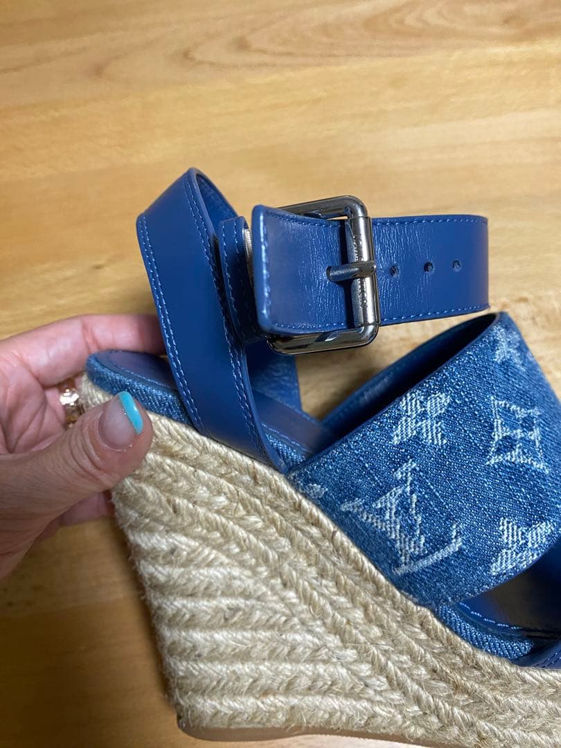 VUITTON デニム ウェッジサンダル