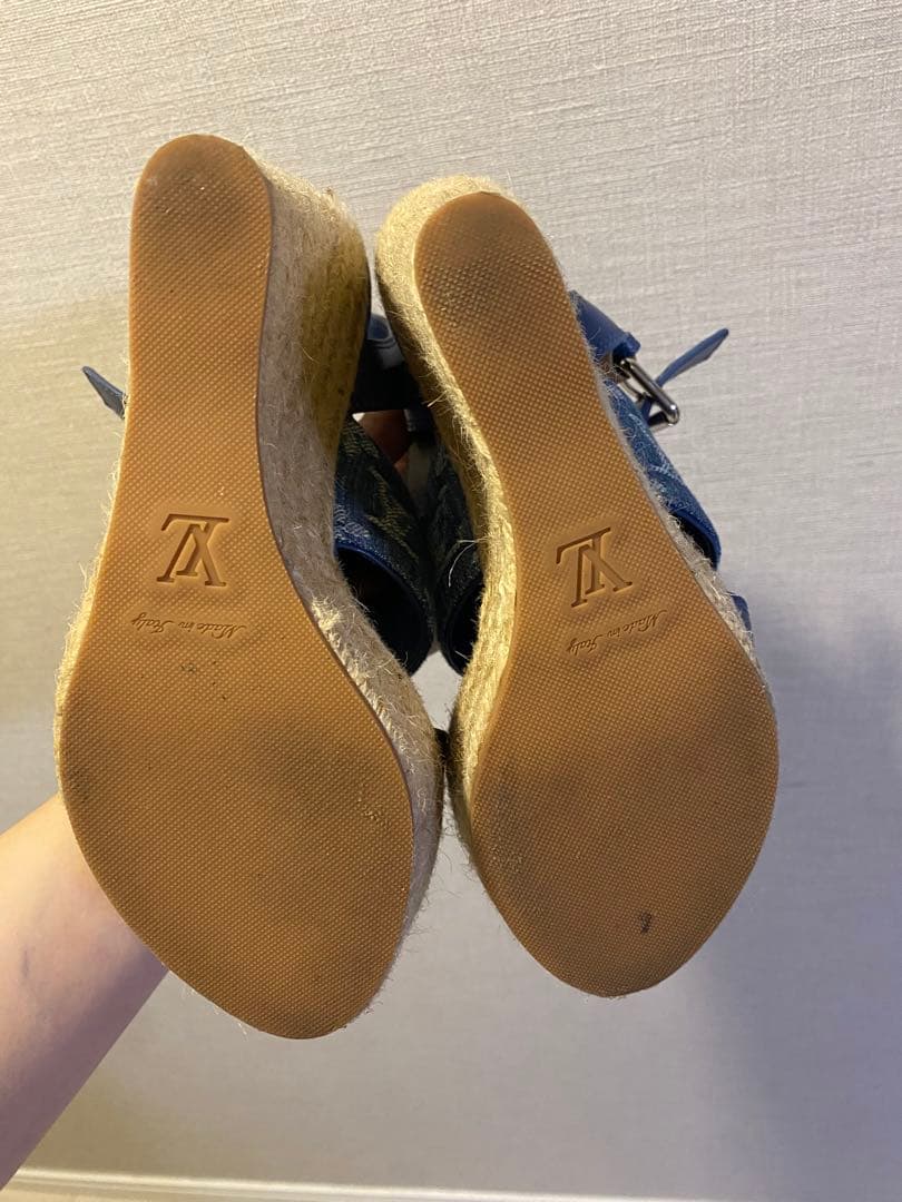 VUITTON デニム ウェッジサンダル