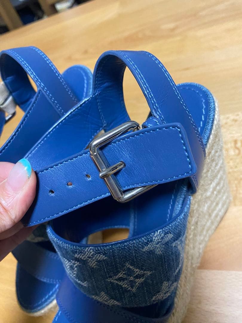 VUITTON デニム ウェッジサンダル
