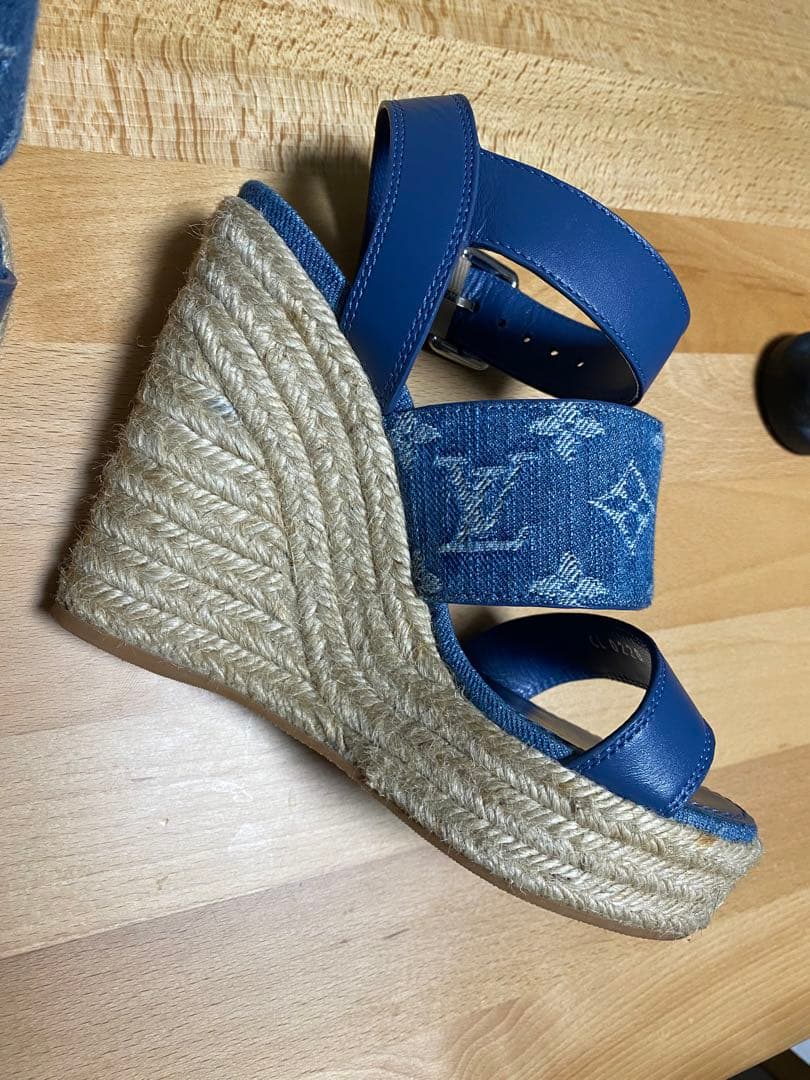 VUITTON デニム ウェッジサンダル