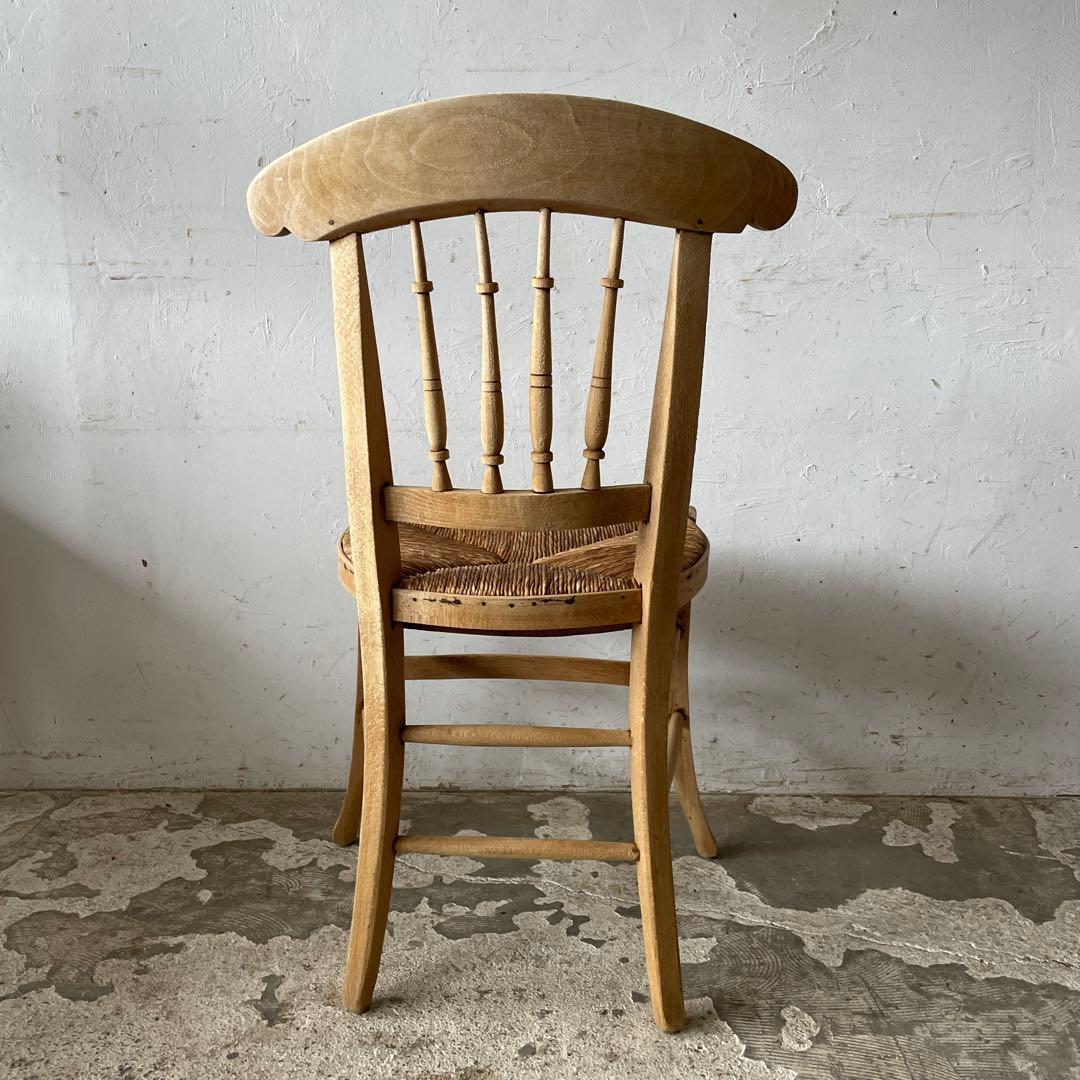 年末・年始SALE ビンテージ ダイニング藁チェア　カフェチェア　剥離　no2