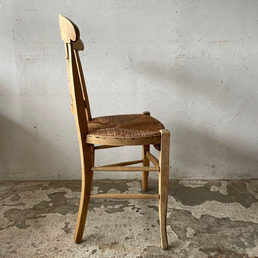 年末・年始SALE ビンテージ ダイニング藁チェア　カフェチェア　剥離　no2