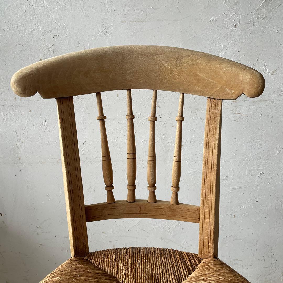 年末・年始SALE ビンテージ ダイニング藁チェア　カフェチェア　剥離　no2