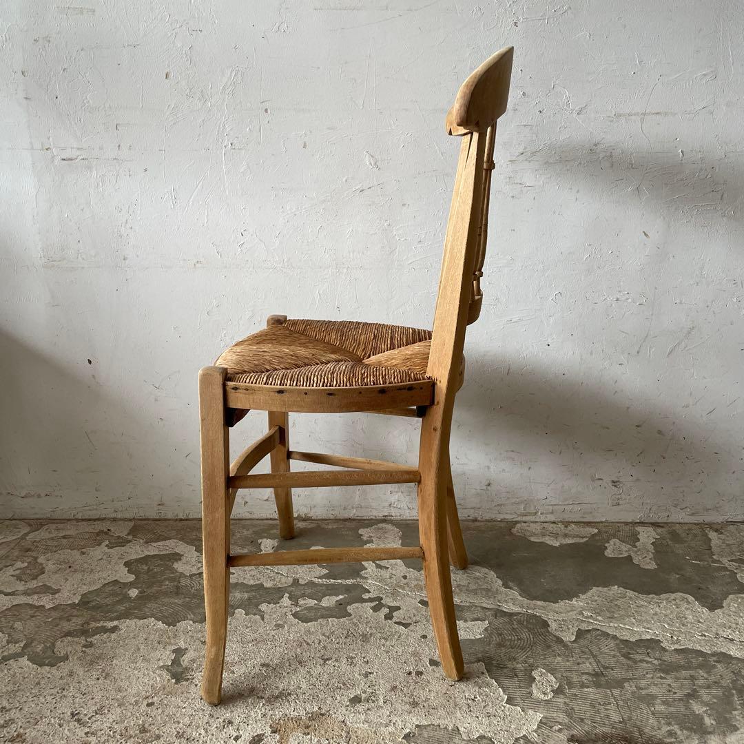 年末・年始SALE ビンテージ ダイニング藁チェア　カフェチェア　剥離　no2