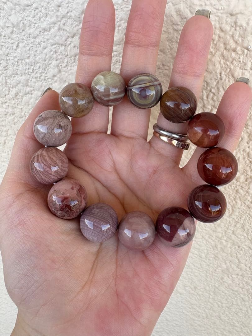 ♡艶々♡15ミリ後半　高品質　ピンクアラシャン瑪瑙　ブレスレット