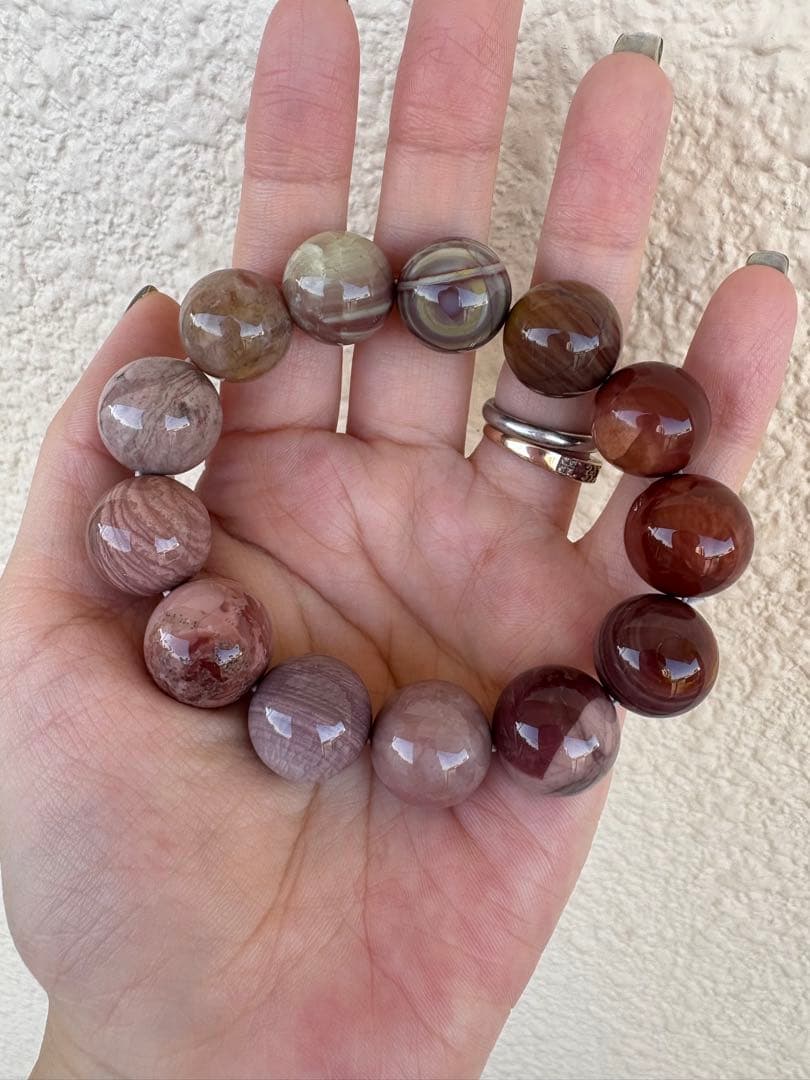 ♡艶々♡15ミリ後半　高品質　ピンクアラシャン瑪瑙　ブレスレット