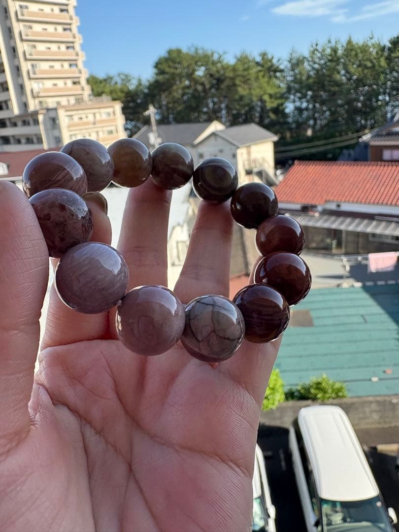 ♡艶々♡15ミリ後半　高品質　ピンクアラシャン瑪瑙　ブレスレット