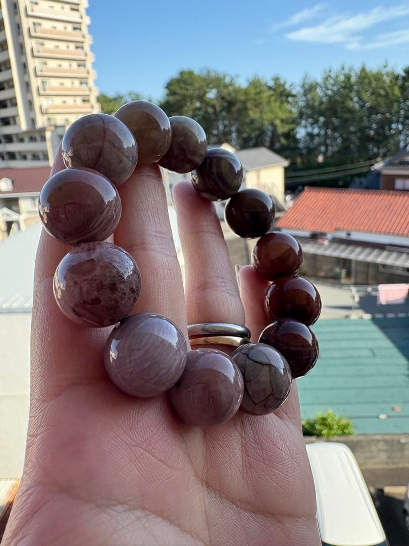 ♡艶々♡15ミリ後半　高品質　ピンクアラシャン瑪瑙　ブレスレット