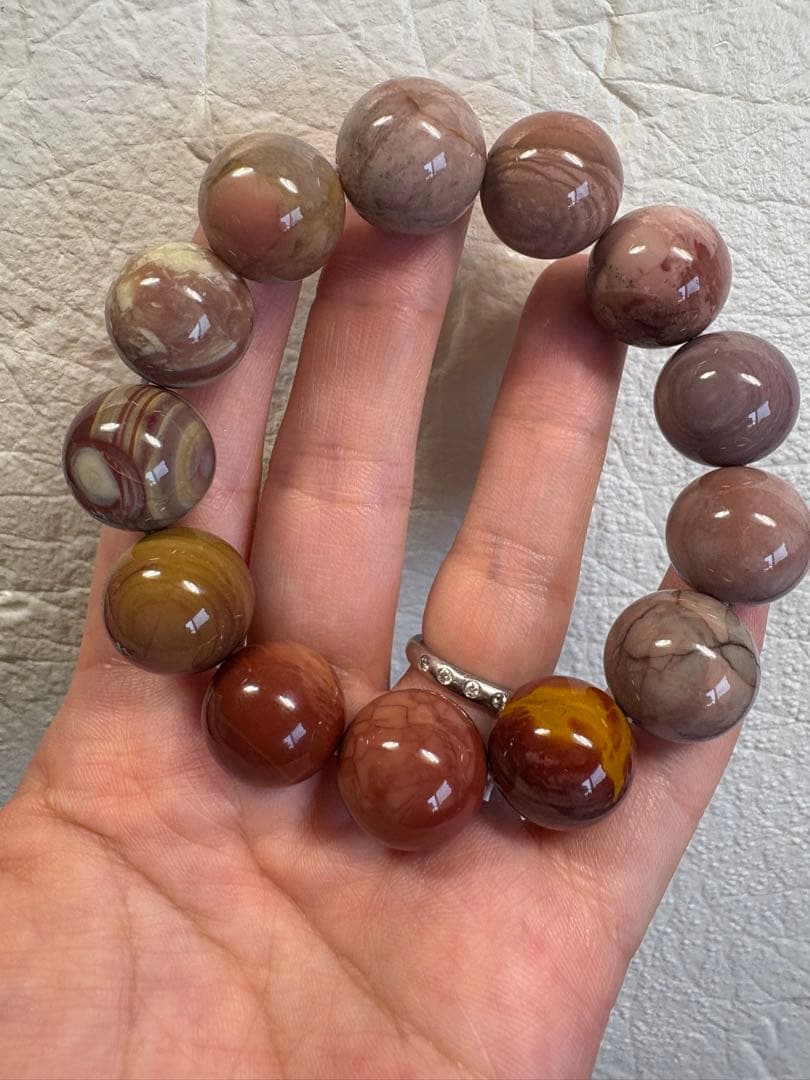 ♡艶々♡15ミリ後半　高品質　ピンクアラシャン瑪瑙　ブレスレット