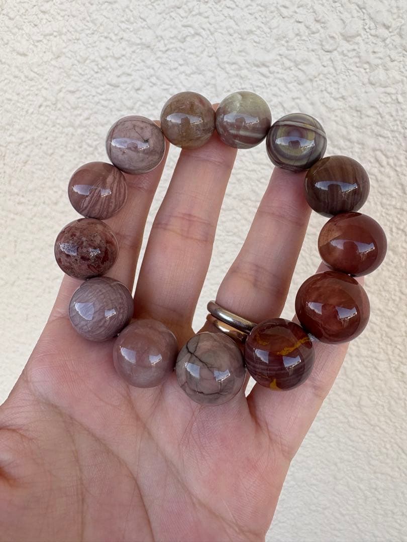 ♡艶々♡15ミリ後半　高品質　ピンクアラシャン瑪瑙　ブレスレット