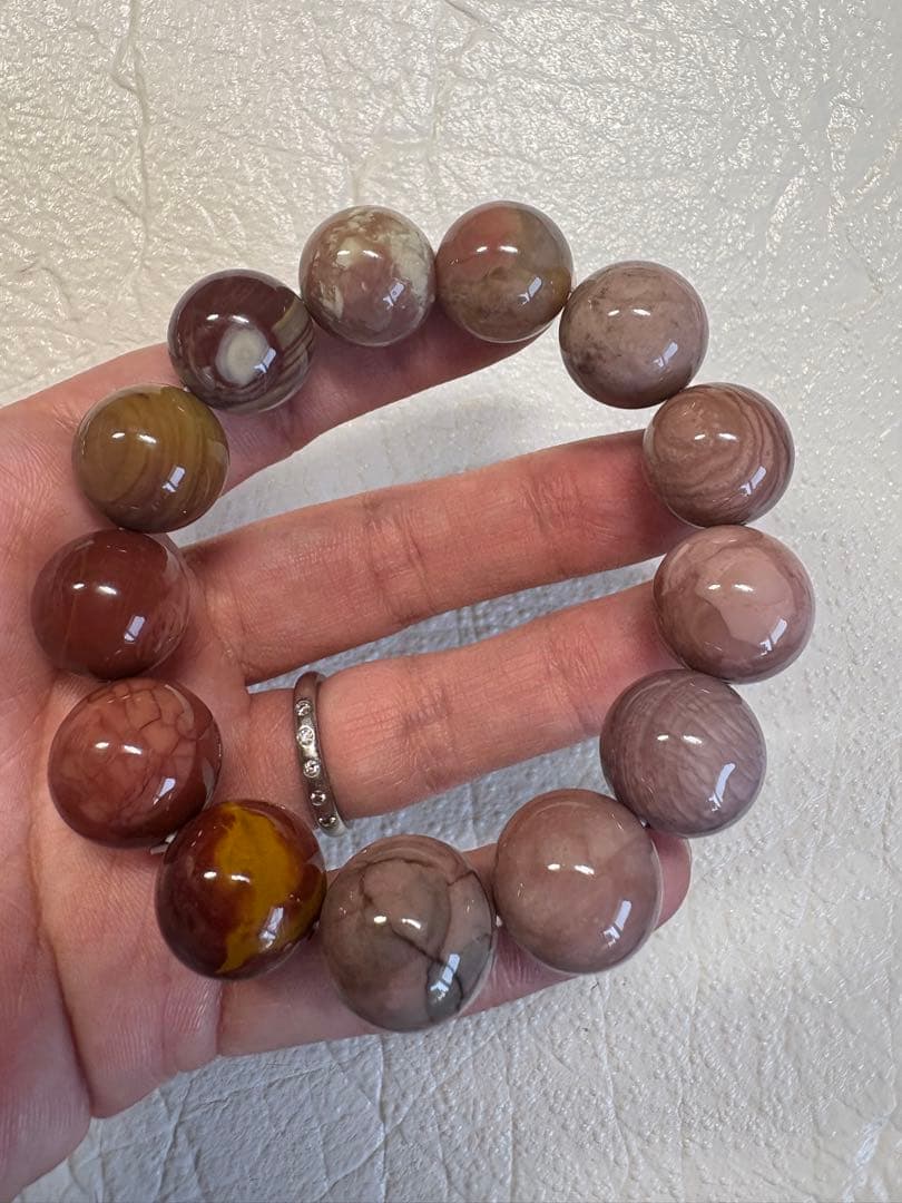 ♡艶々♡15ミリ後半　高品質　ピンクアラシャン瑪瑙　ブレスレット