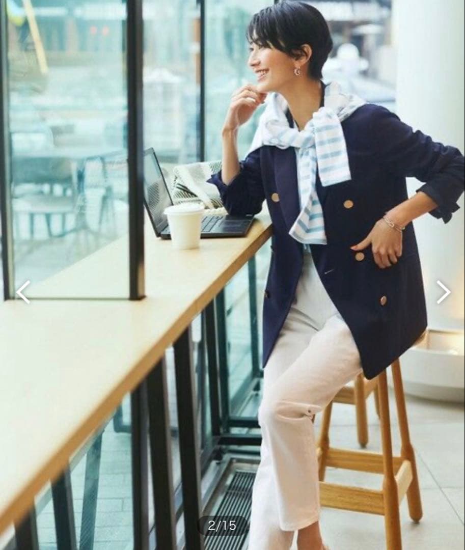 23区　紺ブレ　テーラードジャケット　金ボタン　セレモニー　ネイビー　40