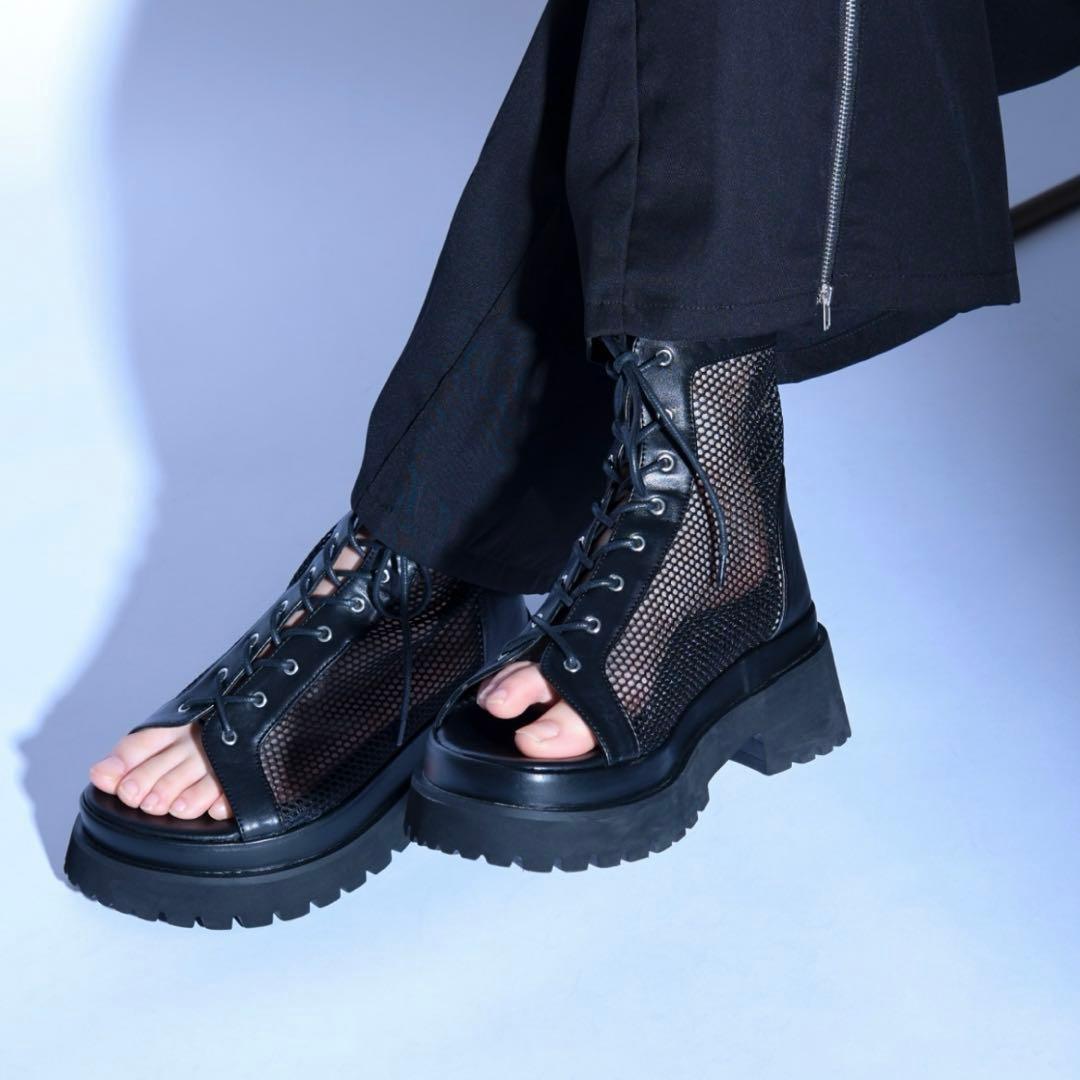 新品未使用　Ellno Loset エルノロゼット　メッシュブーツサンダル