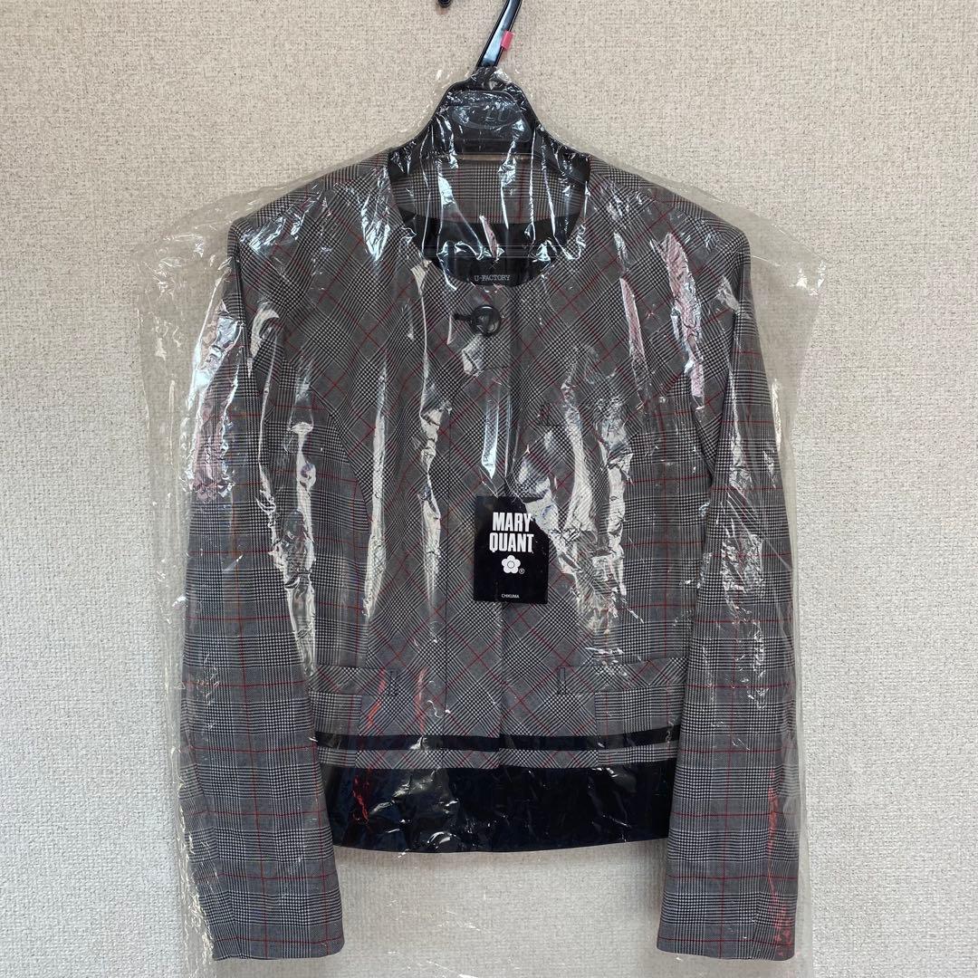 【新品タグ付き】マリークワント 事務服 11号 長袖ジャケット ブラックチェック