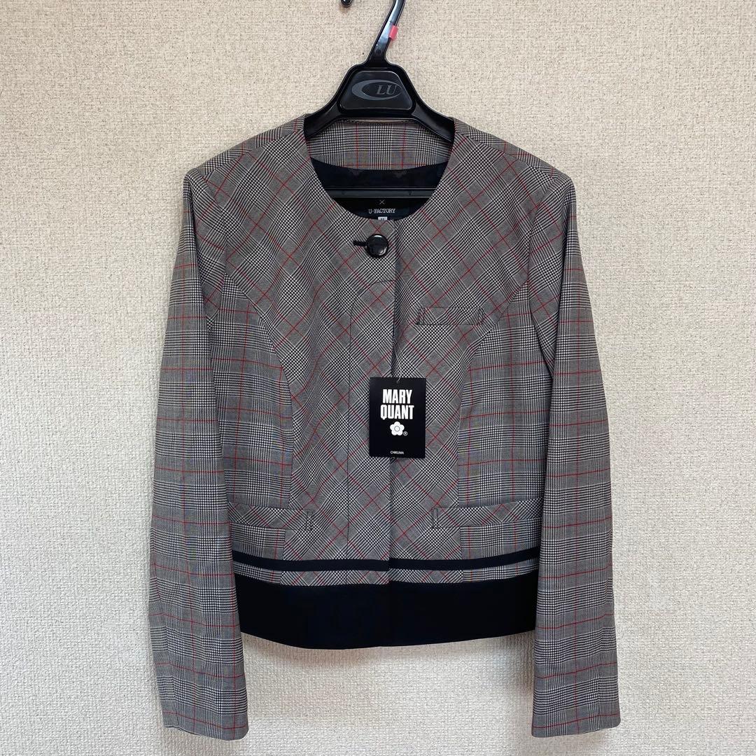 【新品タグ付き】マリークワント 事務服 11号 長袖ジャケット ブラックチェック