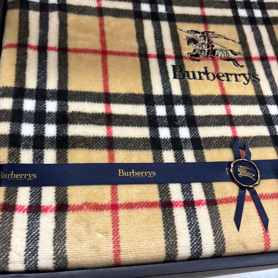 Burberry 純毛毛布ウール100% 綿毛布　2枚セット