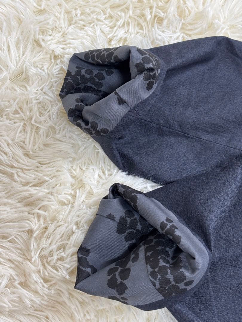 北欧、暮らしの道具店　アトリエナルセ　ノーカラージャケット　リネン　ネイビー