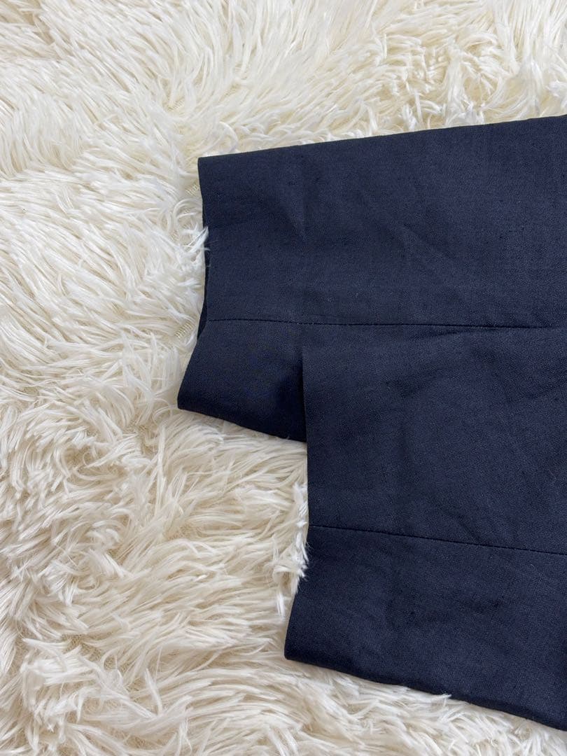 北欧、暮らしの道具店　アトリエナルセ　ノーカラージャケット　リネン　ネイビー