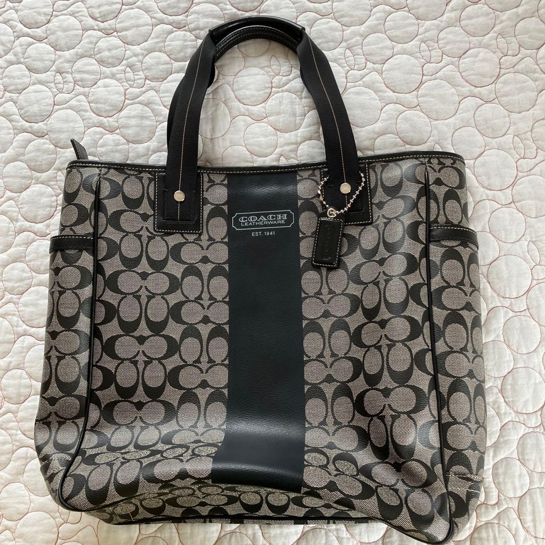 COACH トートバッグ ブラック グレー
