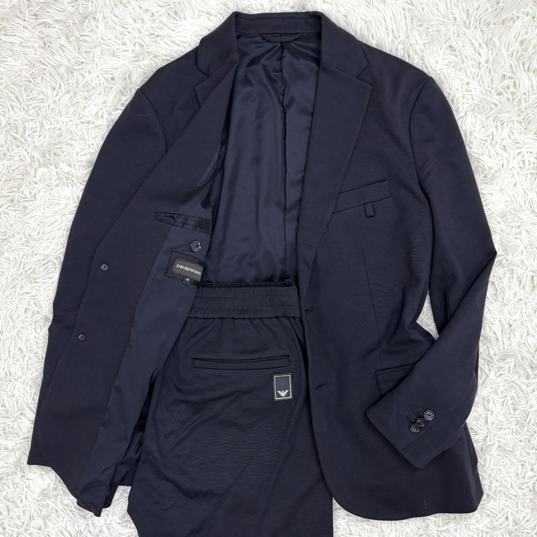 エンポリオアルマーニ　ストレッチ　ロゴプレート　セットアップスーツ　ネイビー