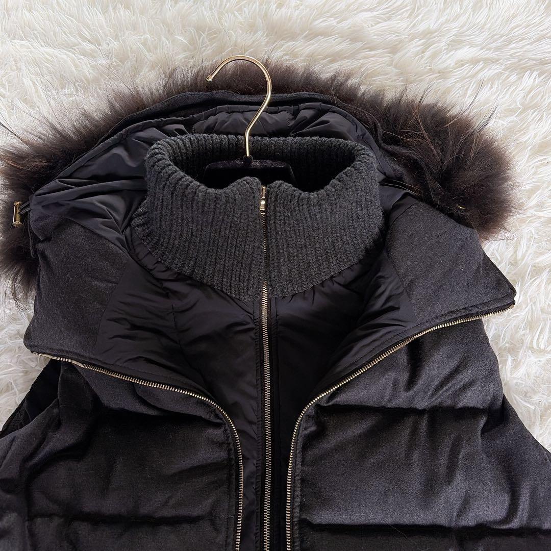 【TATRAS】FAGLIA ファー2wayダウンベスト シルク混ウール3 L