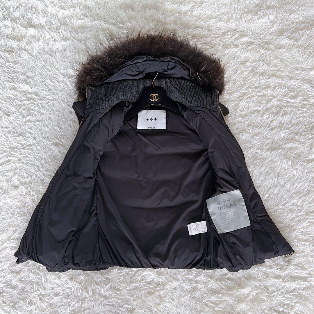 【TATRAS】FAGLIA ファー2wayダウンベスト シルク混ウール3 L