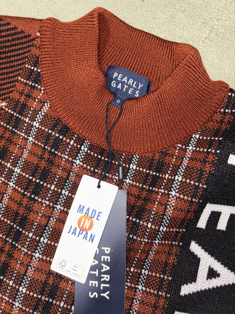 （新品）パーリーゲイツ、マルチチェック柄、ニット、セットアップ、サイズ0