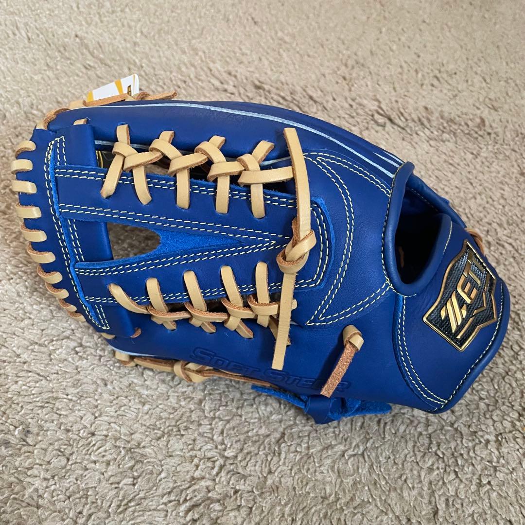 少年野球　軟式　グローブ　ゼット　左投げ　オールラウンド　ブルー　新品未使用