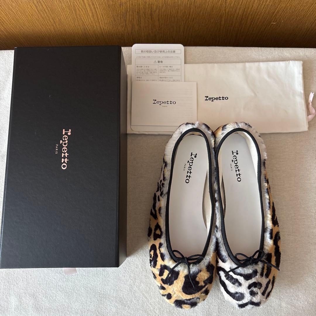 【美品】Lepettoレペット レオパード柄 　バレエシューズ 37.5