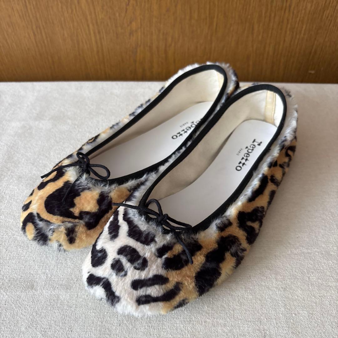 【美品】Lepettoレペット レオパード柄 　バレエシューズ 37.5