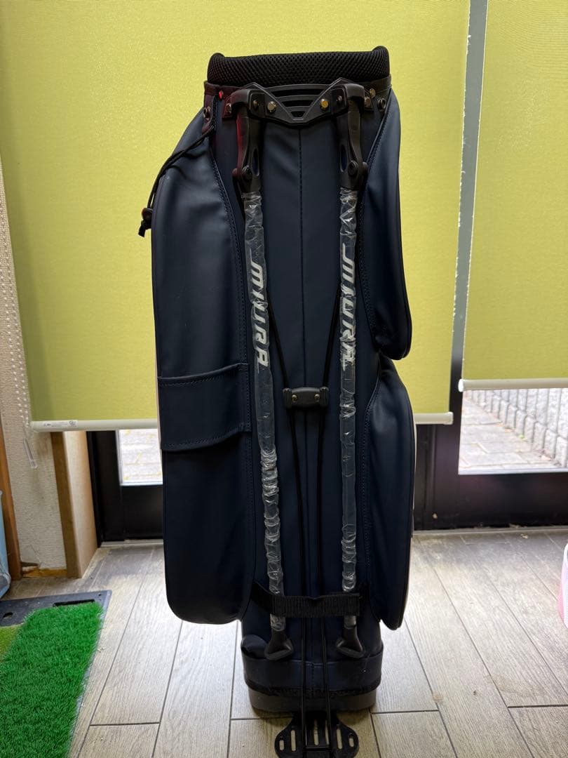 値下げ MIURA キャディバッグ ネイビー/ホワイト