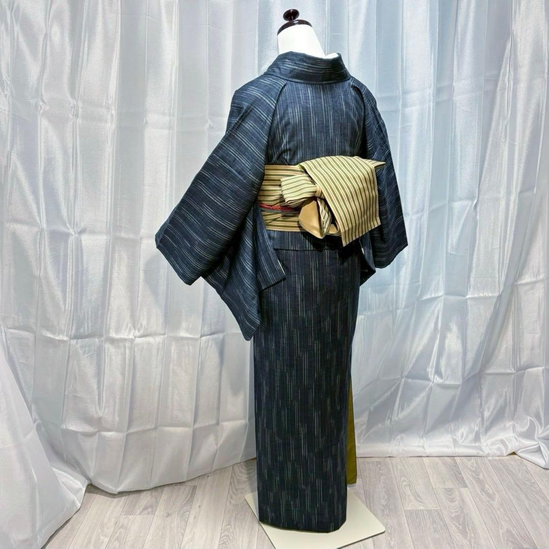 正絹　紬　十日町紬風　小紋　フルセット　着物専門店扱い　まるやま　フ9988